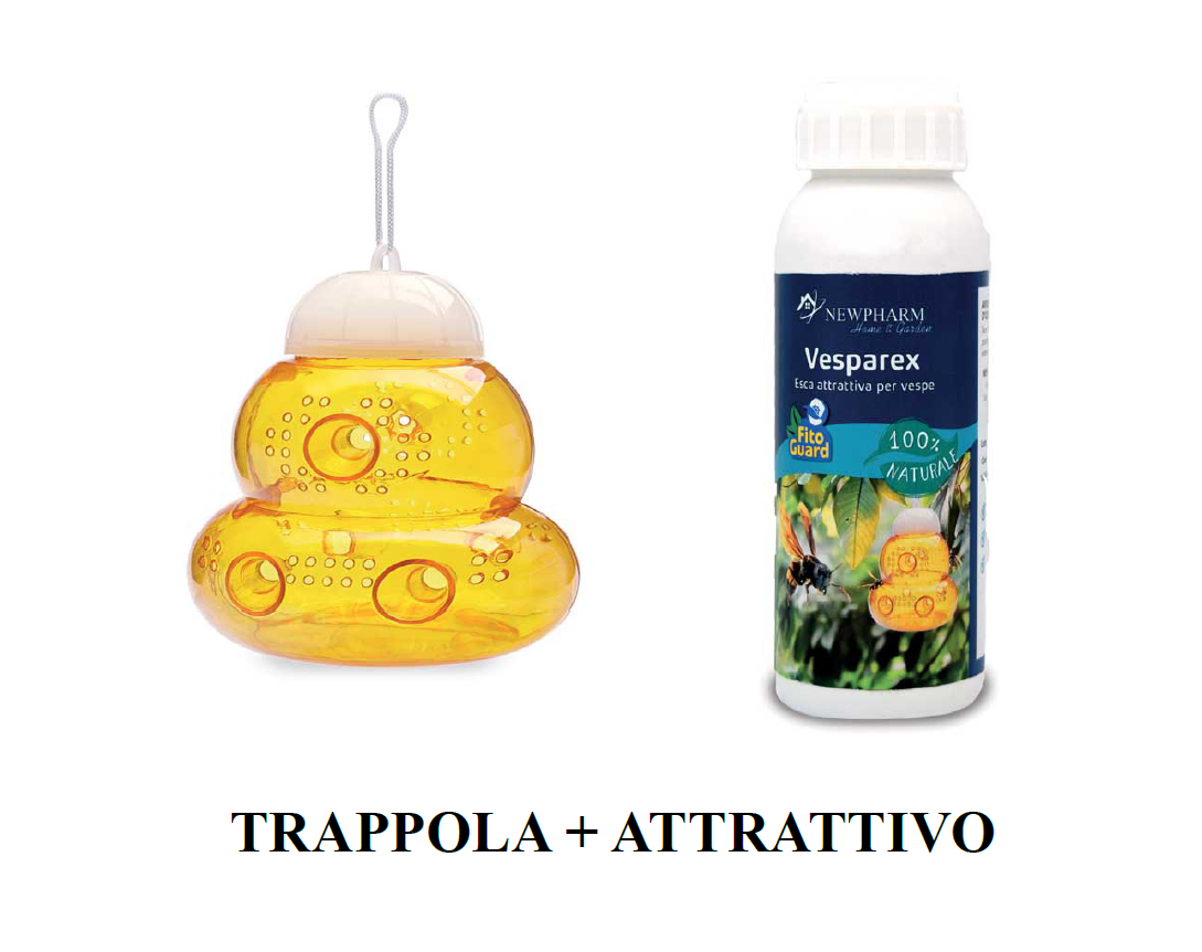 Trappola per Vespe + Attrattivo Vesparex Newpharm Fito Guard